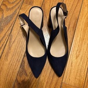 Ann Taylor Midnight Blue Slingback Heels